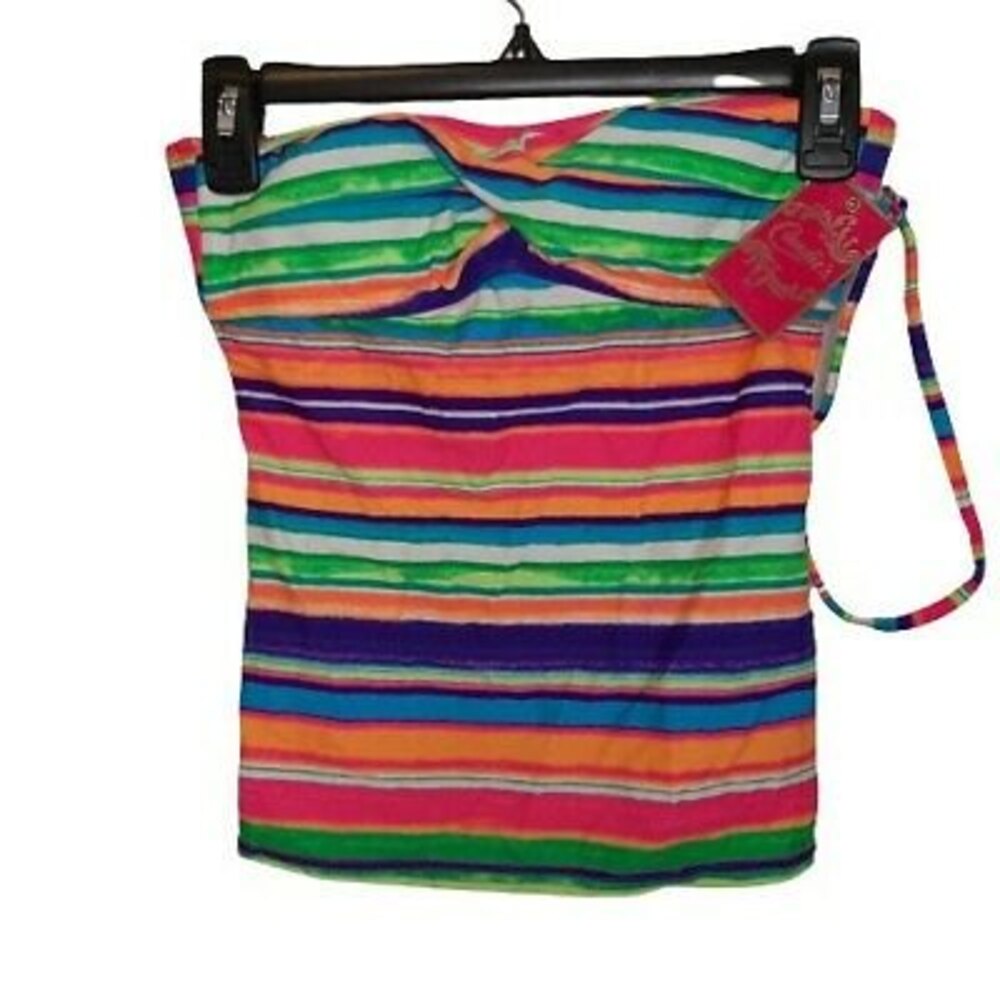 NWT XS Candies Striped Tankini Swimsuit Bathing Suit Separates - TOP ONLY X Sm